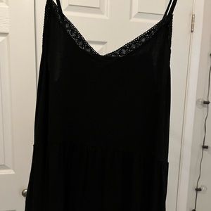 Black soft and sexy American eagle spaghetti strap tank. Lace v neck